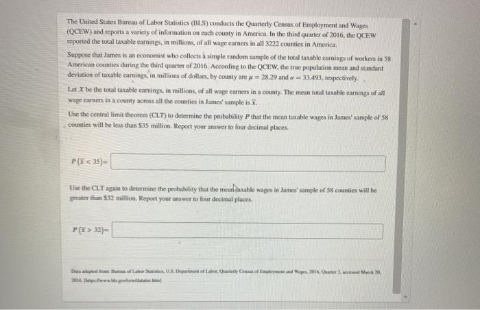 Solved The United States Bureau Of Labor Statistics Bls 3893