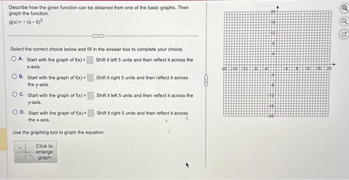 Solved Describe how the given function can be obtained from | Chegg.com