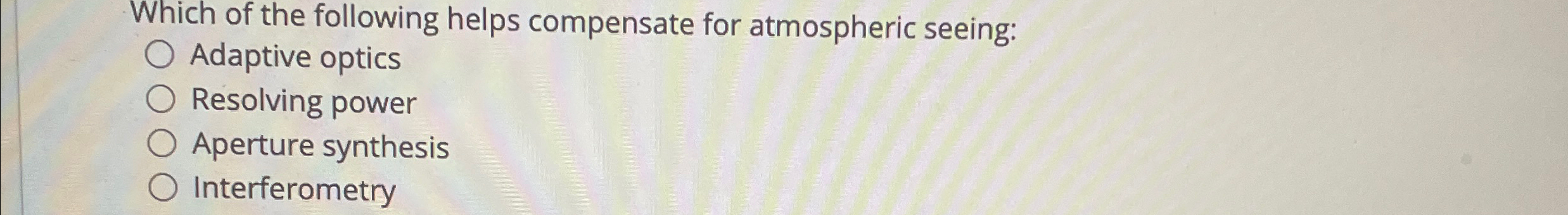 Solved Which of the following helps compensate for | Chegg.com