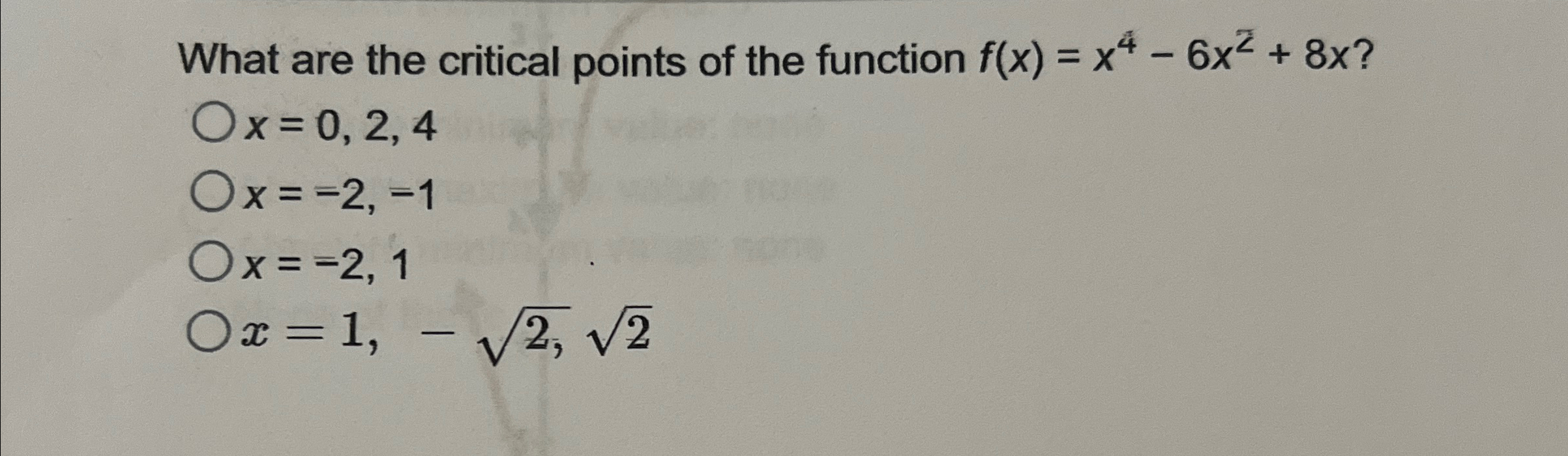 Solved What are the critical points of the function | Chegg.com