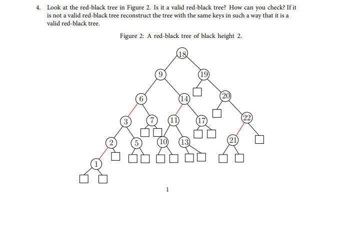 Solved 4. Look at the red-black tree in Figure 2. Is it a | Chegg.com