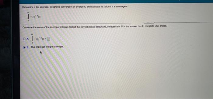 Solved Determine whether the improper integral is convergent | Chegg.com