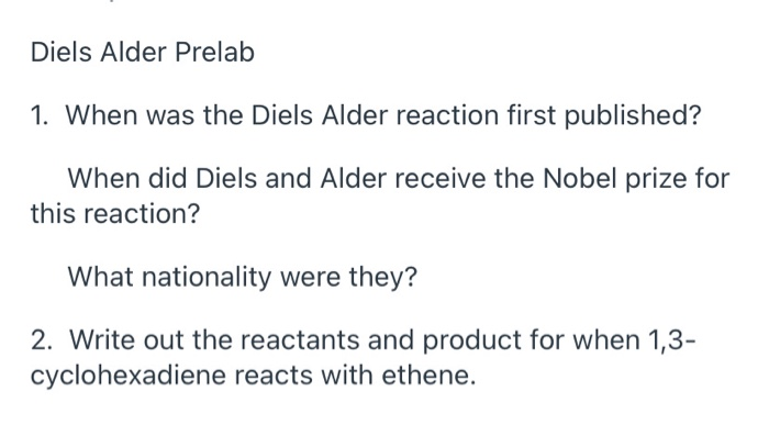 diels alder experiment