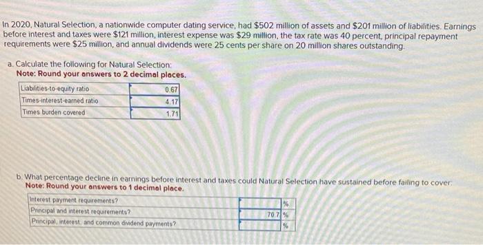 Solved In 2020, Natural Selection, a nationwide computer | Chegg.com