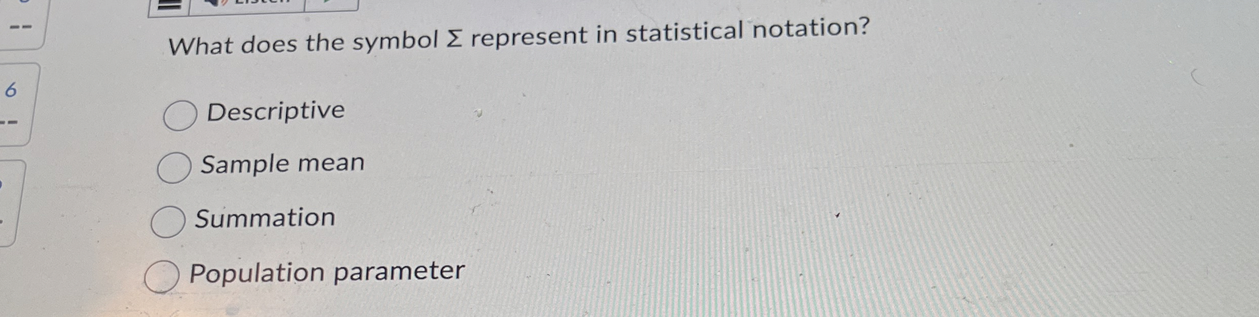 Solved What does the symbol Σ ﻿represent in statistical