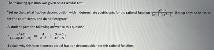 Solved The following question was given on a Calculus test: | Chegg.com