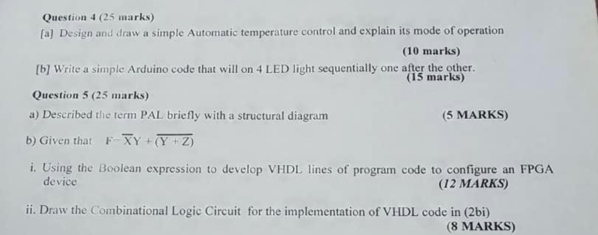 Solved Question 4 25 Marks A Design And Draw A Simple 9000