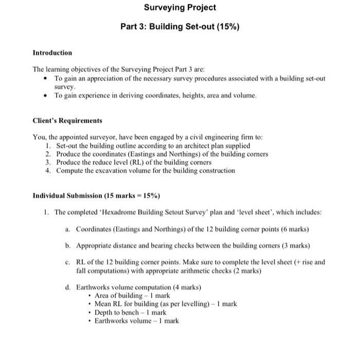 Solved Surveying Project Part 3 Building Setout (15)