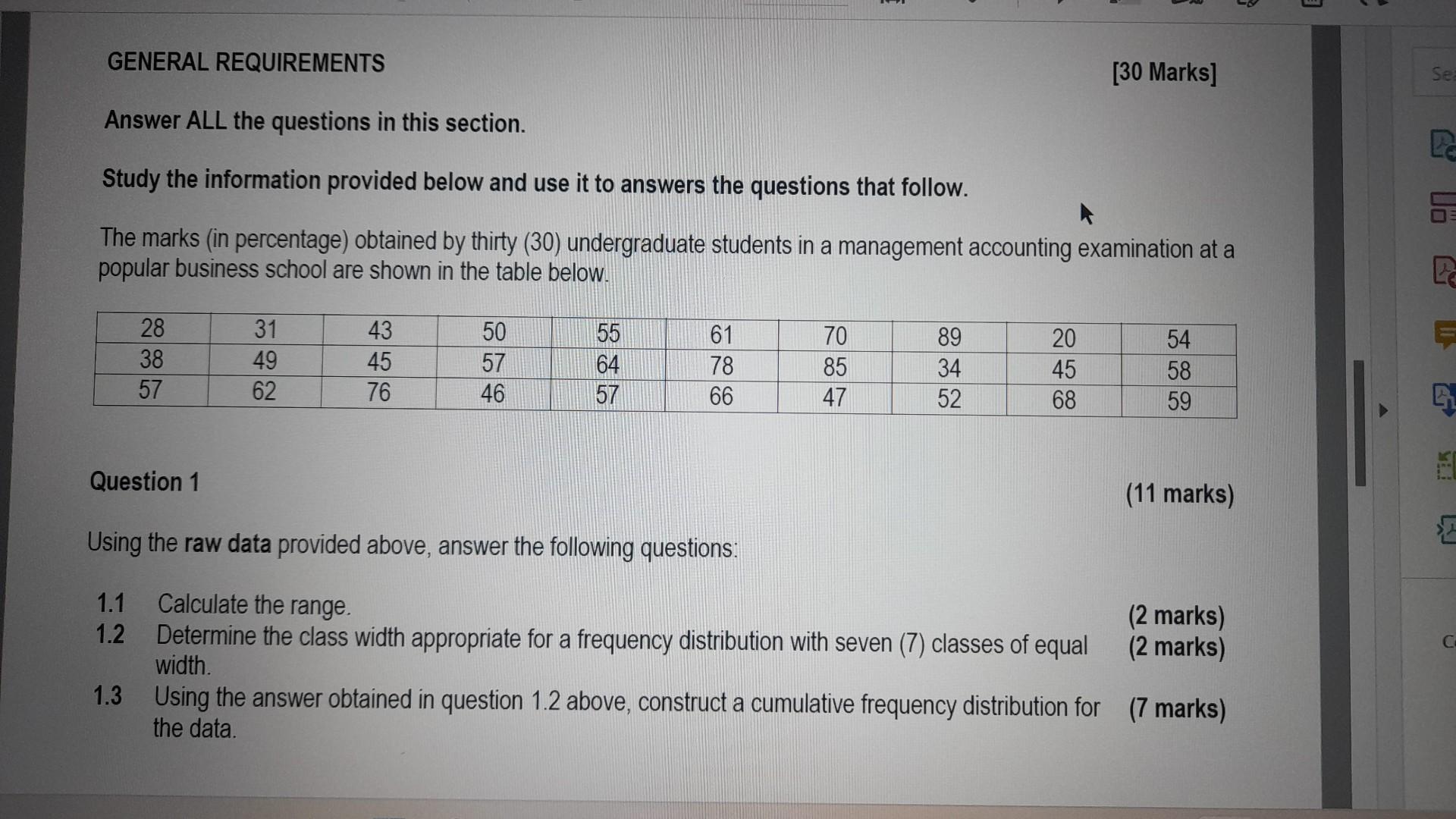 Solved GENERAL REQUIREMENTS [30 Marks] Answer ALL the | Chegg.com