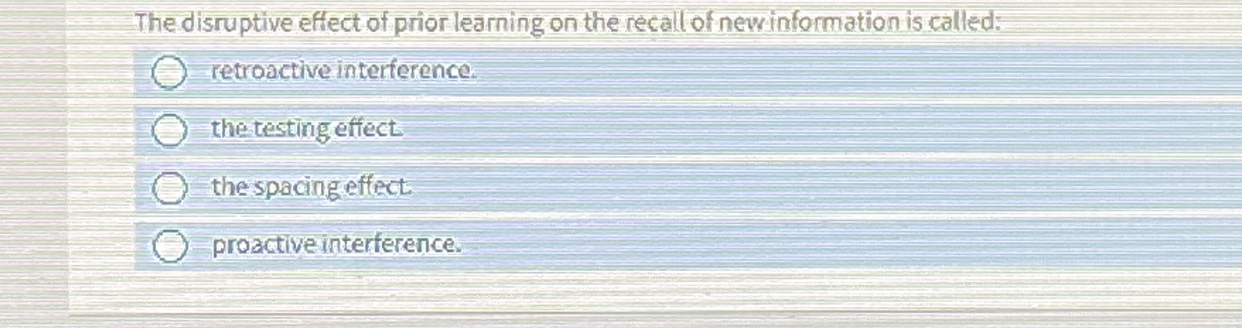Solved The discuptive effect of prior learning on the recall | Chegg.com