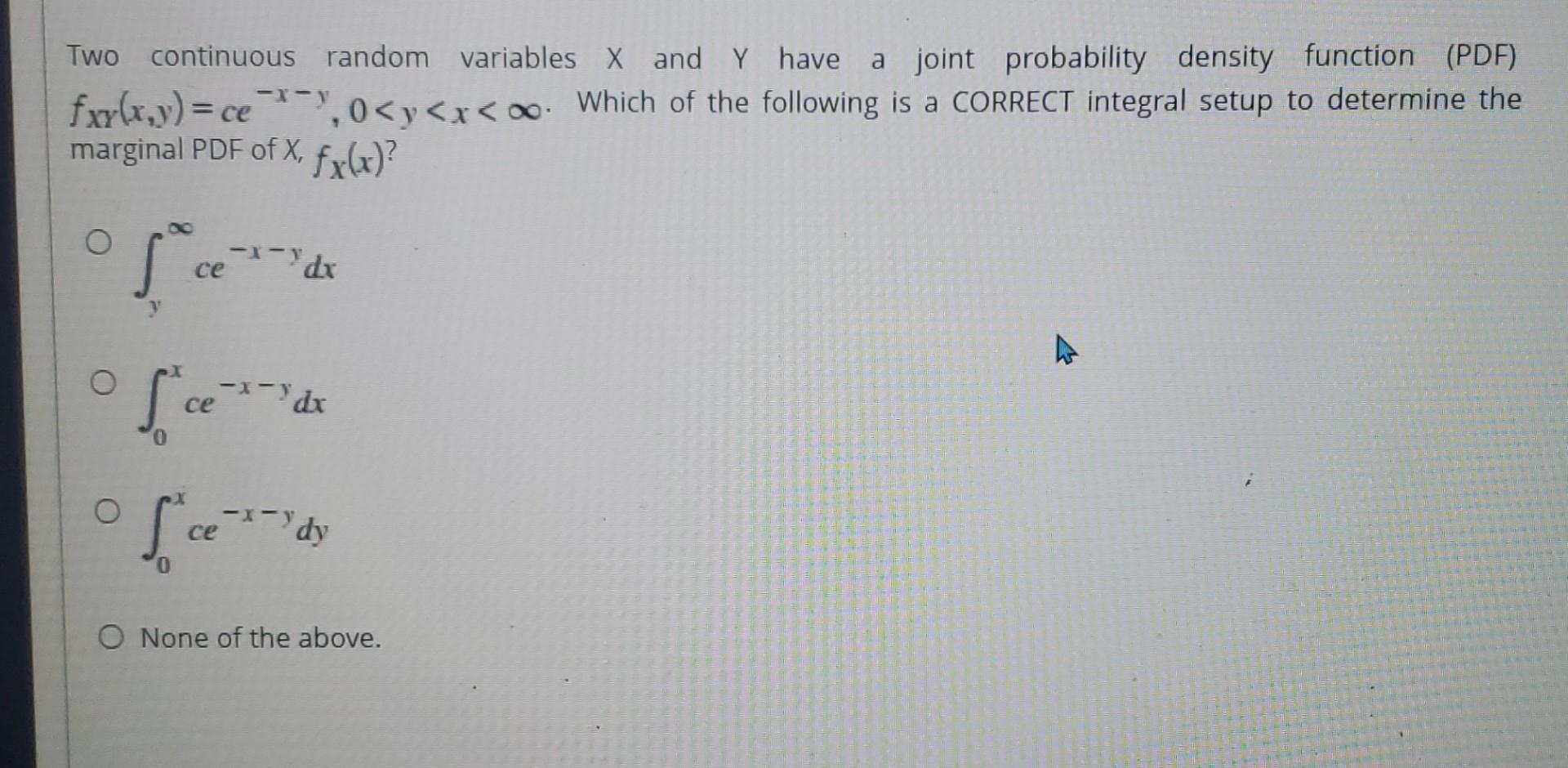 Solved Two continuous random variables X and Y have a joint | Chegg.com