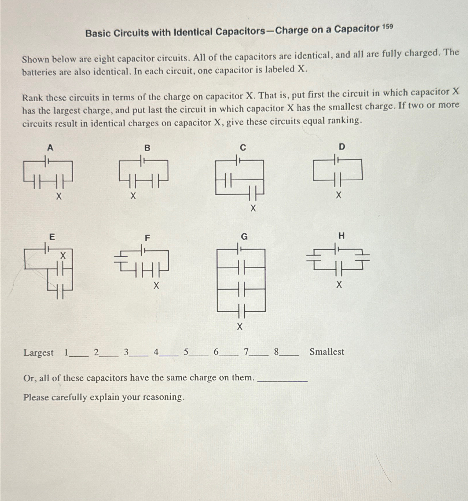 Solved Basic Circuits with Identical Capacitors-Charge on a | Chegg.com
