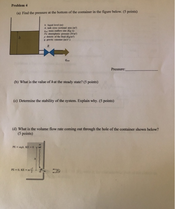 Solved Problem 4 (a) Find the pressure at the bottom of the | Chegg.com