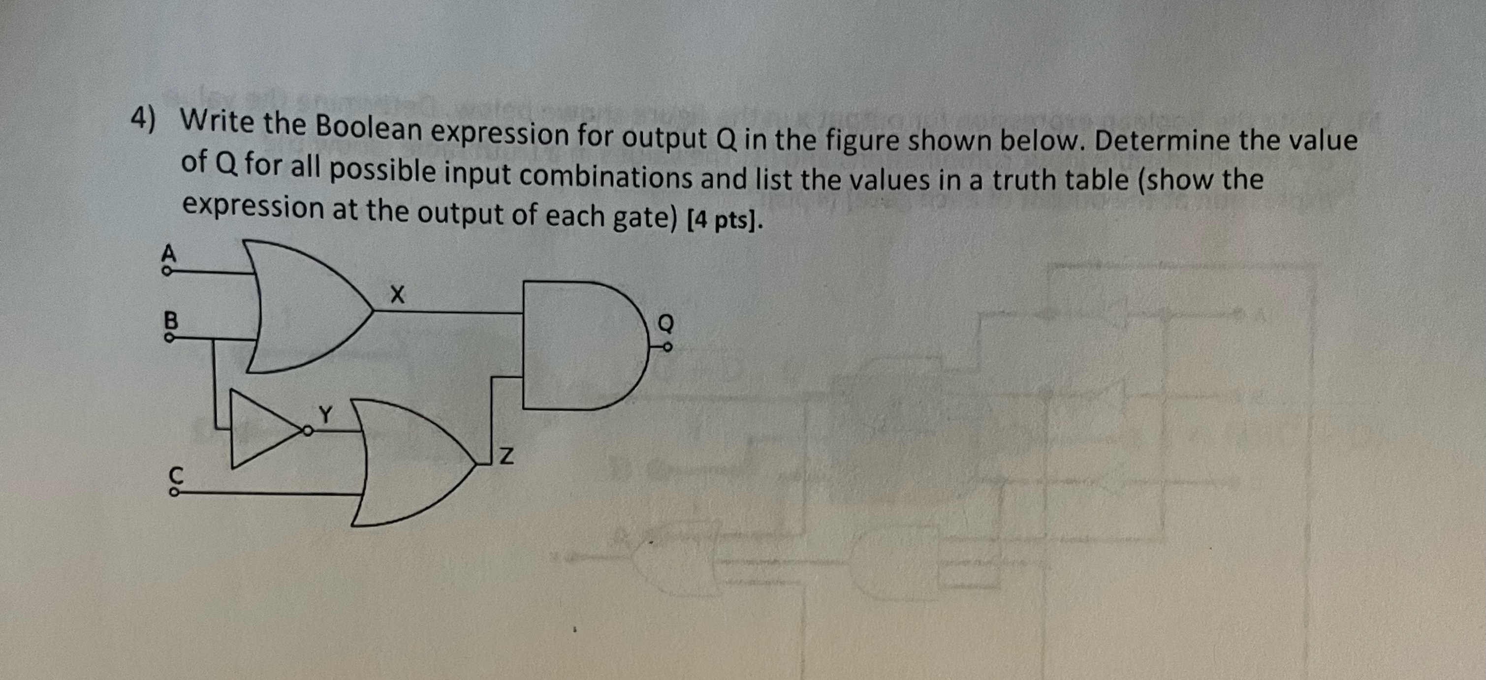 Solved Write the Boolean expression for output Q ﻿in the | Chegg.com