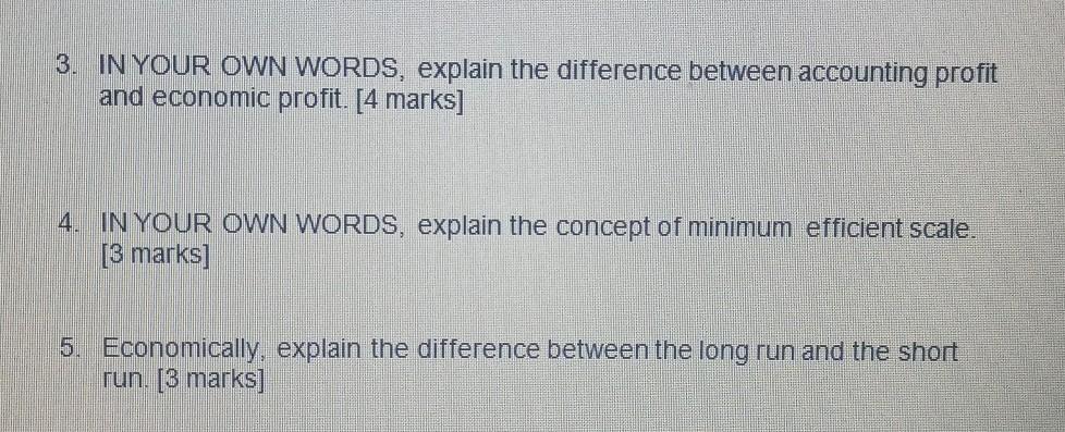 Solved 3. IN YOUR OWN WORDS, explain the difference between | Chegg.com