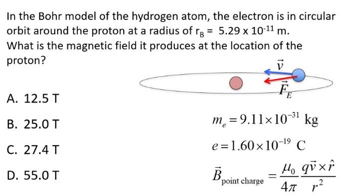 Solved In the Bohr model of the hydrogen atom, the electron | Chegg.com