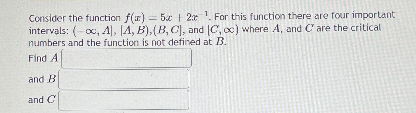 Solved Consider the function f(x)=5x+2x-1. ﻿For this | Chegg.com