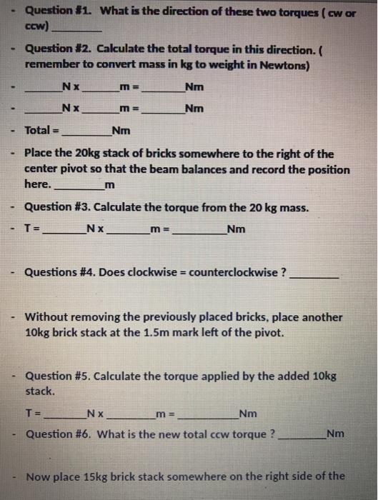 Solved Lab: Torque and Rotation Objective: To study the | Chegg.com