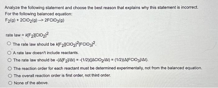 Solved Analyze The Following Statement And Choose The Best | Chegg.com