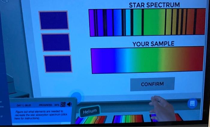 Solved STAR SPECTRUM YOUR SAMPLE CONFIRM CE DAY L. Os MOORES | Chegg.com