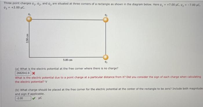 Solved Three Point Charges Q1 Q2 And Q3 Are Situated At