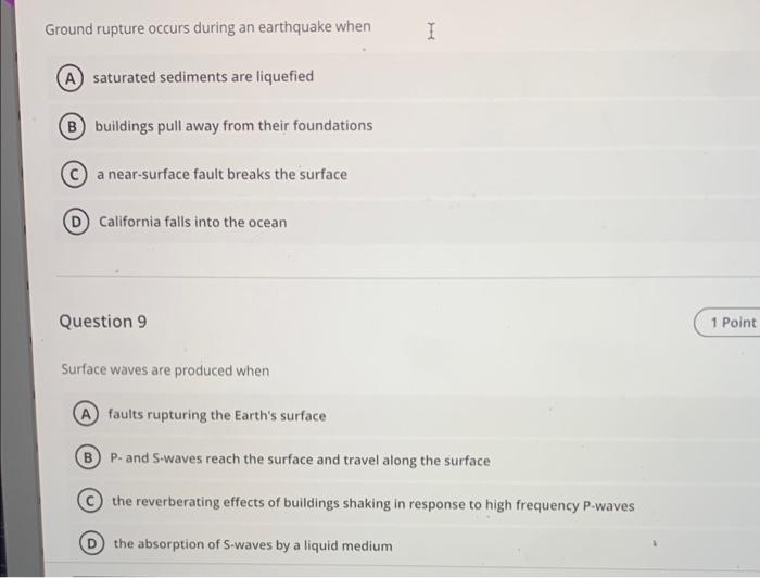 Solved Ground rupture occurs during an earthquake when | Chegg.com