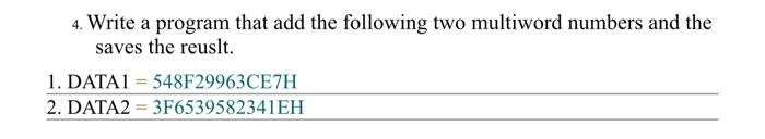 Solved 4. Write a program that add the following two | Chegg.com