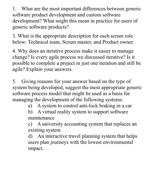 Solved 1. What are the most important differences between