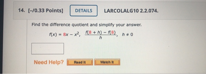 Solved Chegg.com 11. [0.06/0.33 Points] DETAILS PREVIOUS | Chegg.com
