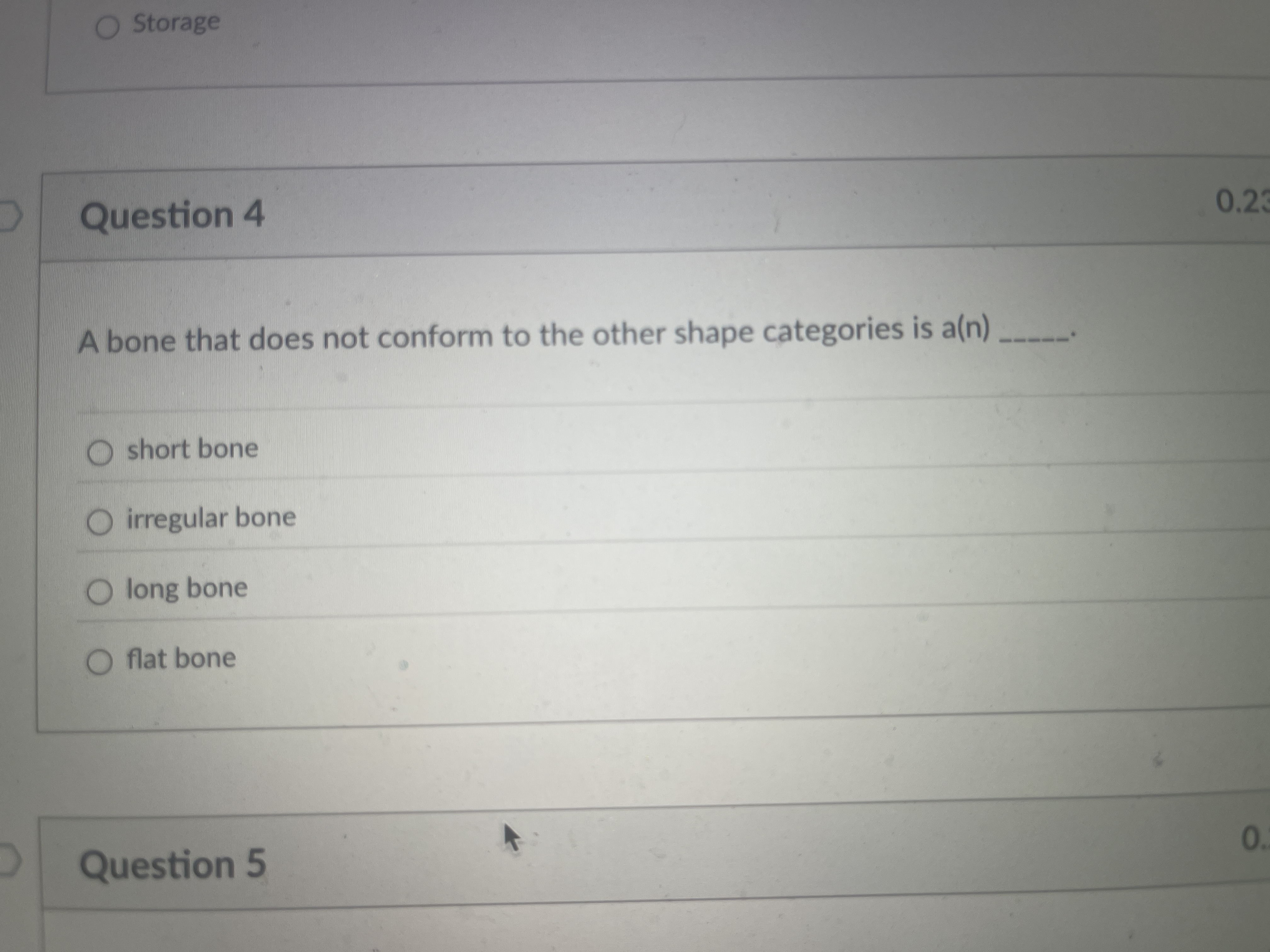 Solved Question 4A bone that does not conform to the other | Chegg.com