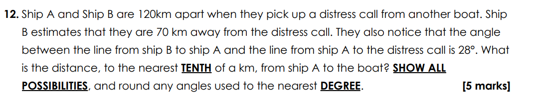Solved Ship A and Ship B are 120 ﻿km apart when they pick up | Chegg.com