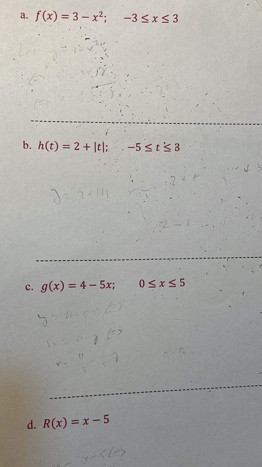 Solved find the range of the each part, show and explain the | Chegg.com
