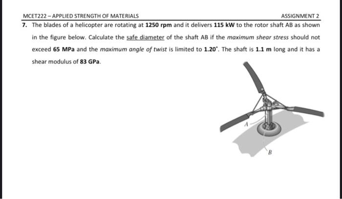 Solved MCET222 - APPLIED STRENGTH OF MATERIALS ASSIGNMENT 2 | Chegg.com