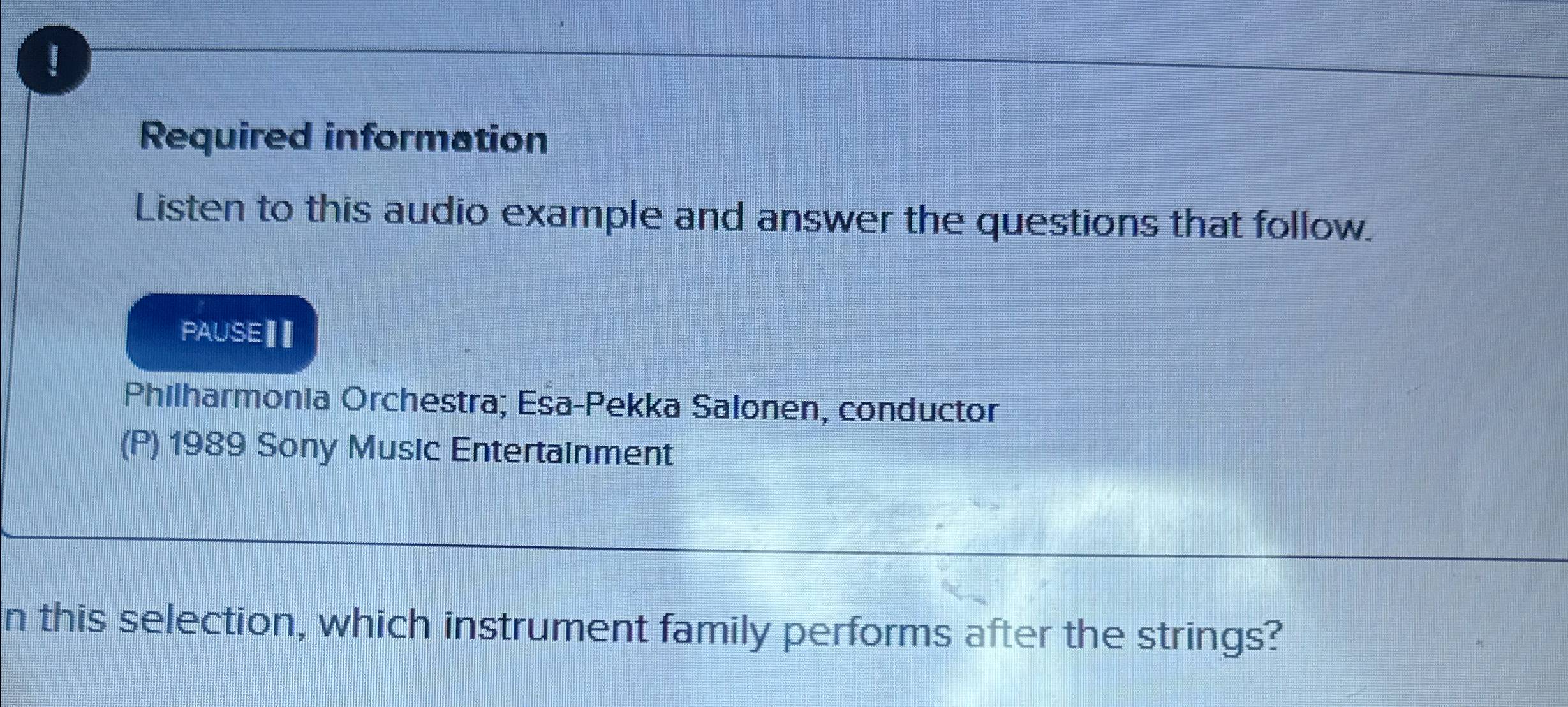 Solved Required informationListen to this audio example and | Chegg.com