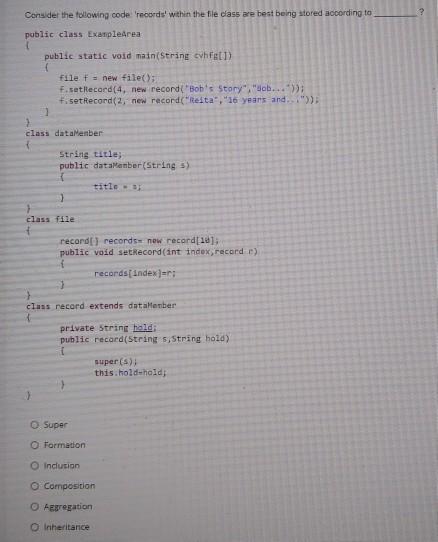 Solved Consider the following code "records' within the file | Chegg.com