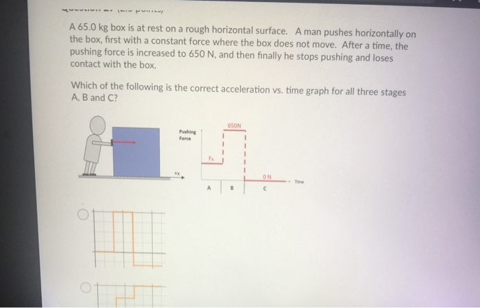 Solved Question 26 (2.5 points) A 65.0 kg box is at rest on | Chegg.com