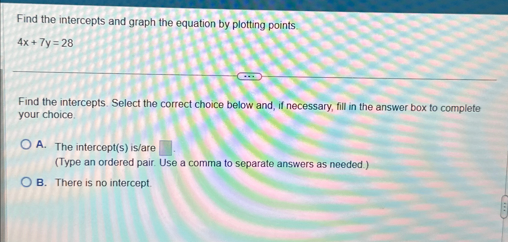 Solved Find the intercepts and graph the equation by | Chegg.com