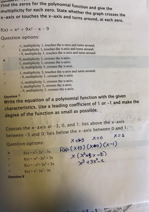Solved Find the zeros for the polynomial function and give | Chegg.com