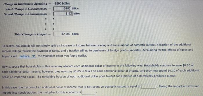 Solved Change in Investment Spending First Change in | Chegg.com