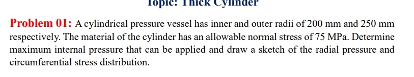 Solved Problem 01: A cylindrical pressure vessel has inner | Chegg.com