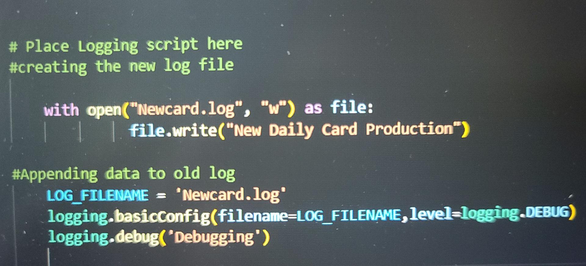 I'm looking to create a logging file for recurring | Chegg.com