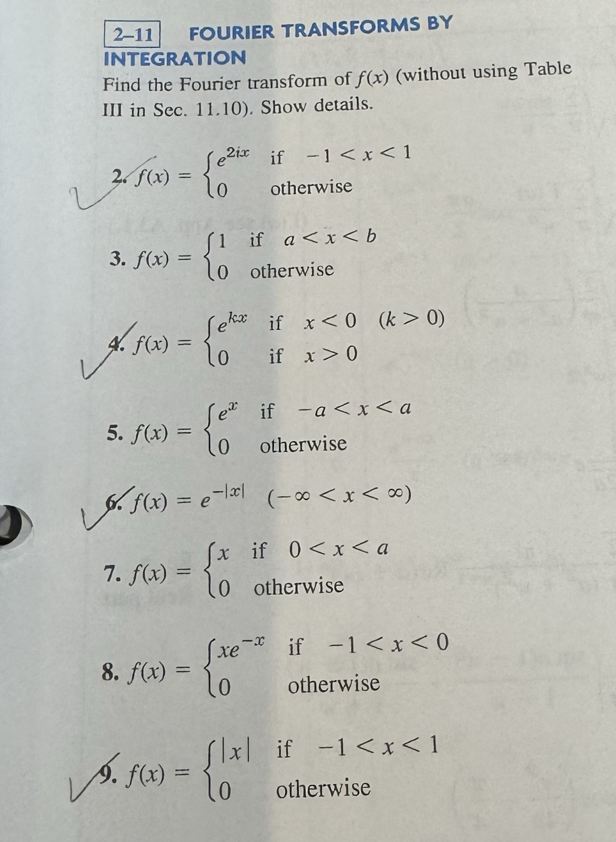 Fourier Transforms Byintegrationfind The Chegg Com