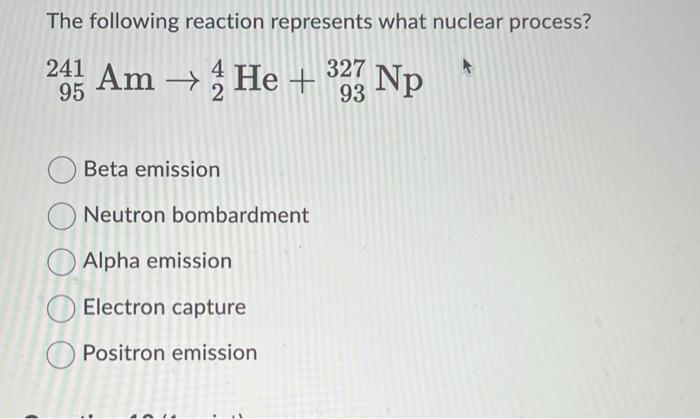 Solved The following reaction represents what nuclear | Chegg.com