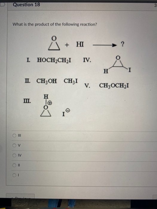 Solved Question 18 What Is The Product Of The Following R Chegg Com