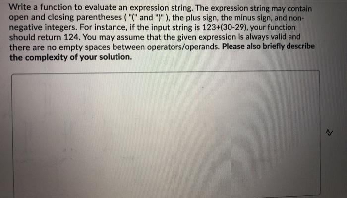 Write a function to evaluate an expression string. | Chegg.com