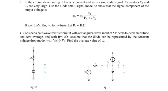 Solved 3. In the circuit shown in Fig. 3 I is a dc current | Chegg.com