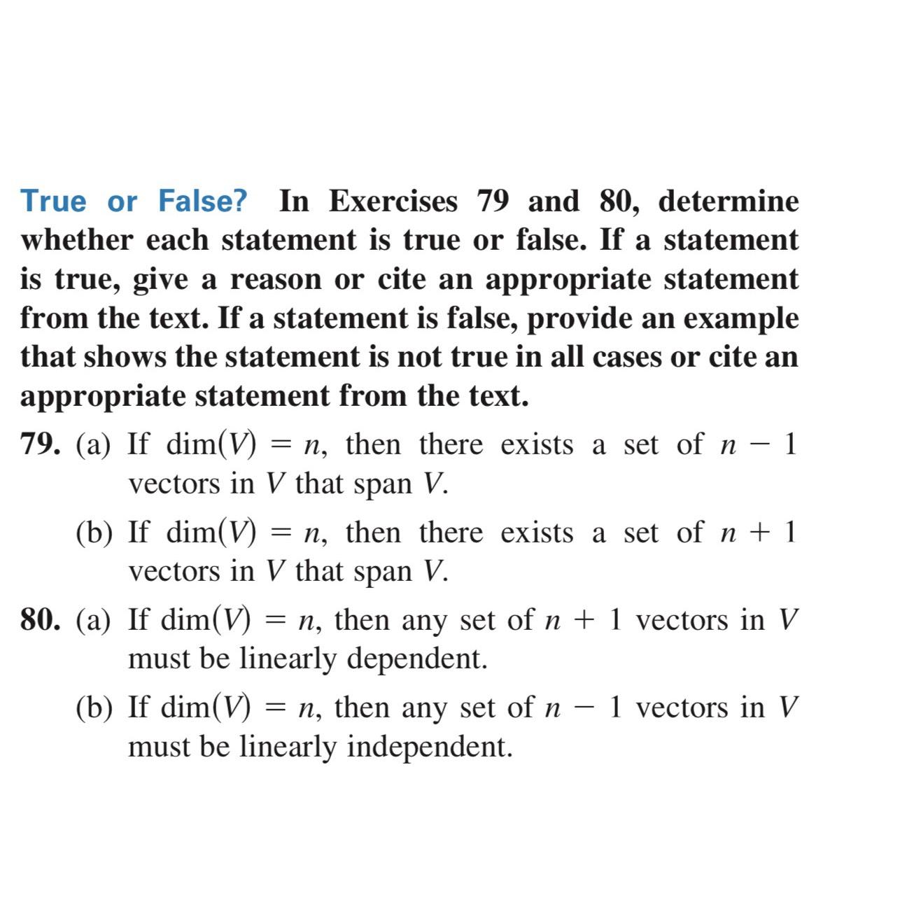 Solved true or false? In Exercises 79 ﻿and 80, ﻿determine | Chegg.com