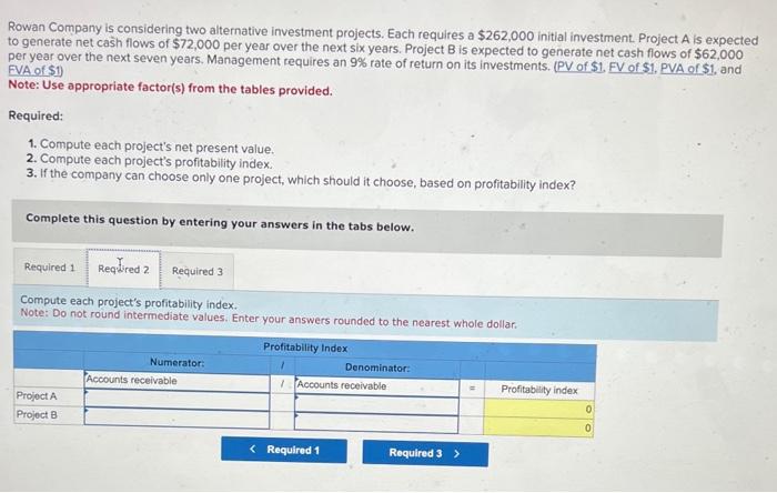 Solved Rowan Company Is Considering Two Alternative | Chegg.com
