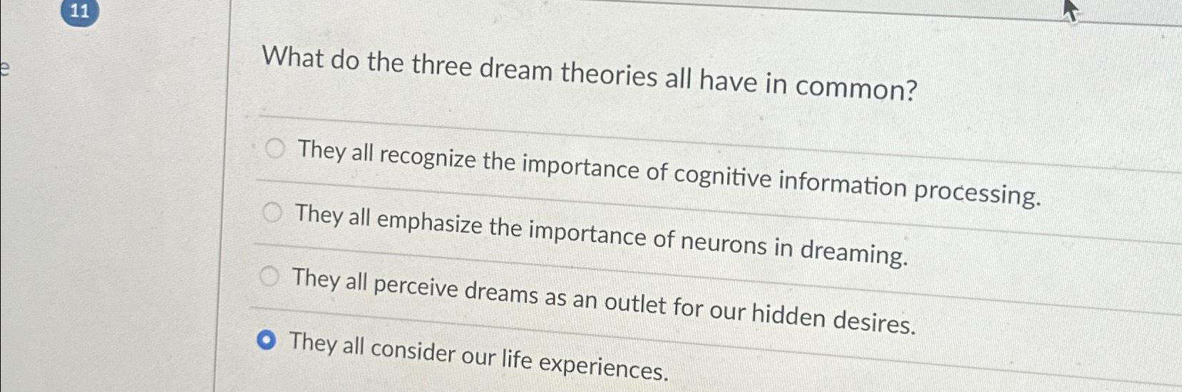 Cognitive problem discount solving dream theory