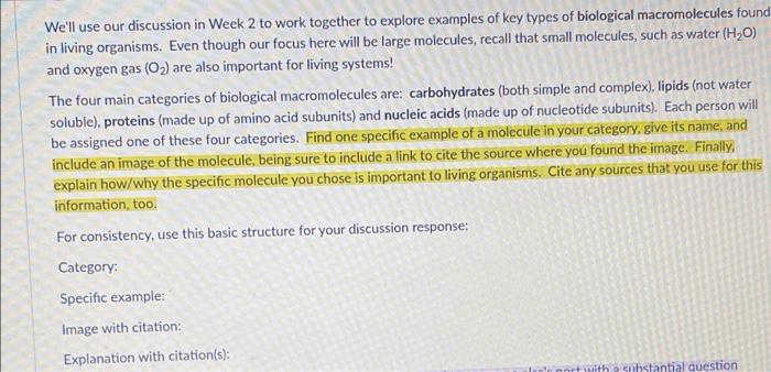 Solved We'll use our discussion in Week 2 to work together | Chegg.com